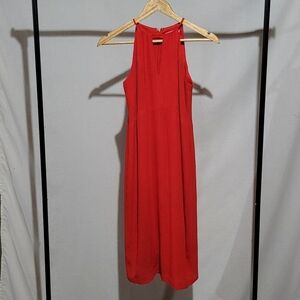 Betsey Johnson dress sleeveless red lined summer size 2 textured fabric XS sexy